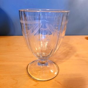 Antique Flint Glass Spooner with hand engraved design